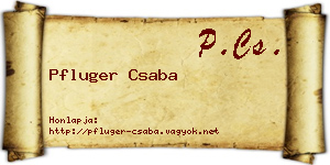 Pfluger Csaba névjegykártya